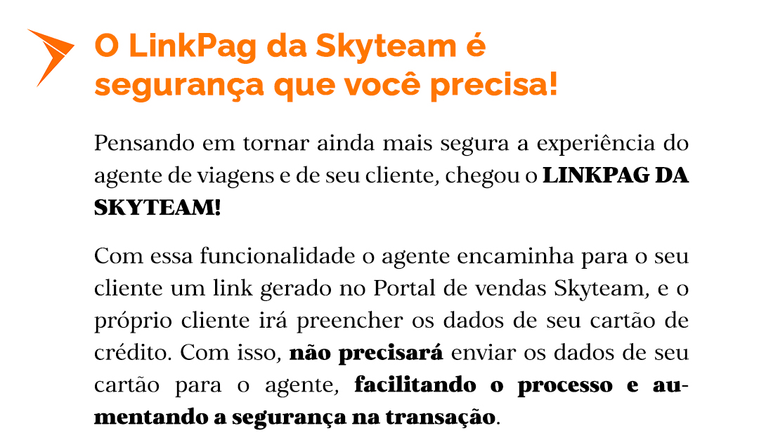 Link de pagamento Cartão de Crédito SkyTeam